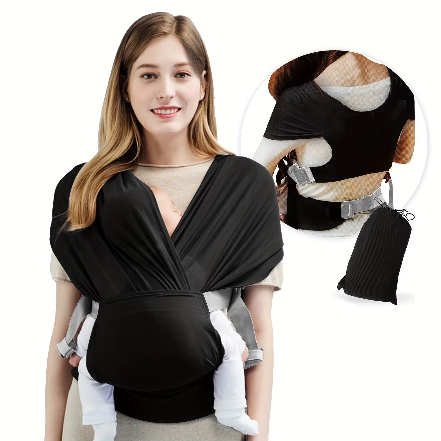 Wrap Baby Carrier Original Stretchy Infant Sling Perfect for Newborn Babies and Children up to 41 Lbs