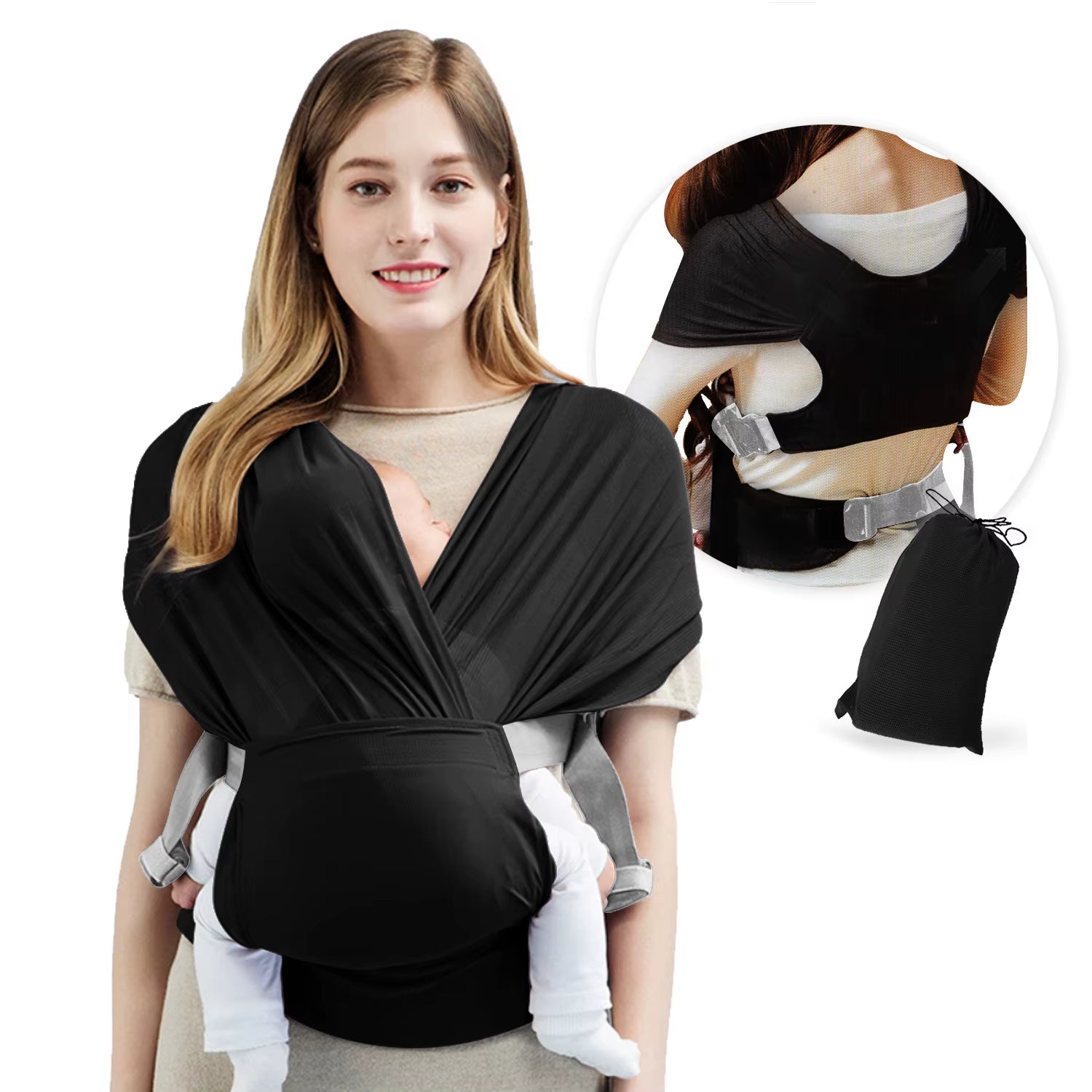Wrap Baby Carrier Original Stretchy Infant Sling Perfect for Newborn Babies and Children up to 41 Lbs