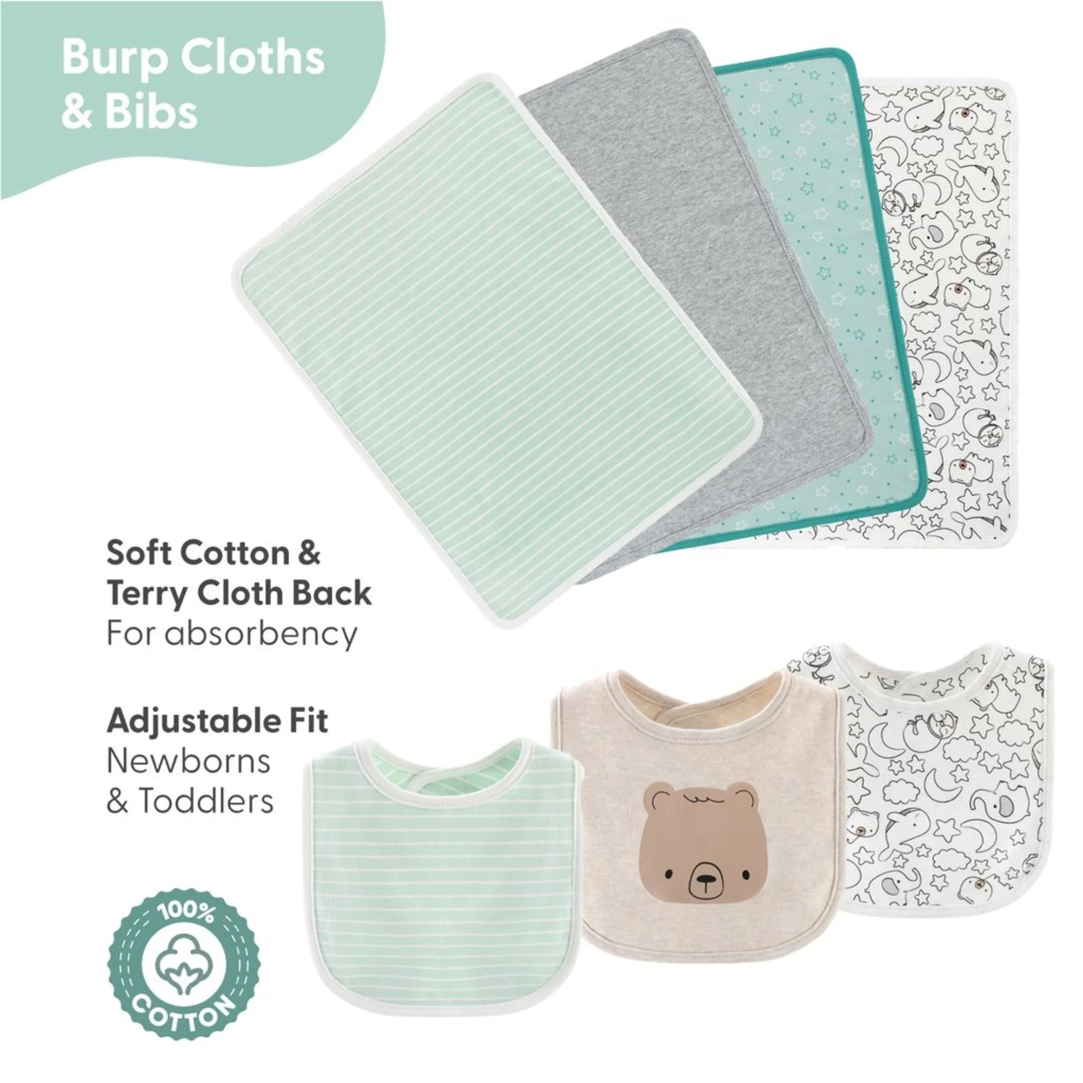 Restful Basics Baby Clothes 30-Pc Layette Set for Newborn Babies, Animal Design