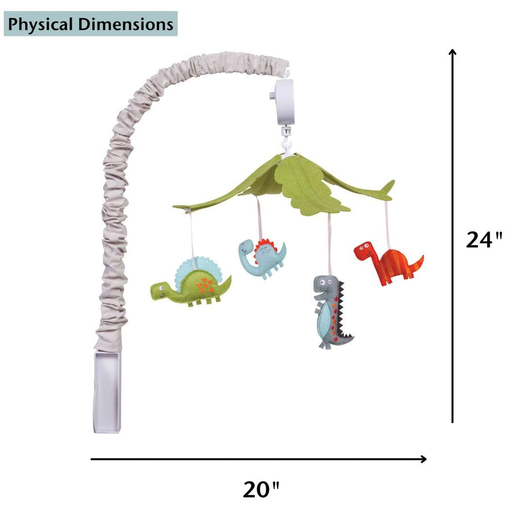 Dinosaur Mobile for Crib - Baby Mobile for Crib - Musical Crib Mobile - Fun Whimsical Musical Mobile for Cribs - Rotating Nursery Mobile for Crib - Baby Crib Mobile for Boys and Girls