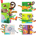 Baby Books Toys, Touch and Feel Crinkle Cloth Book for Infant Baby 0-3-6-12-18 Months, Early Development Interactive Stroller Soft Toys, Newborn Gifts for Boys Girls