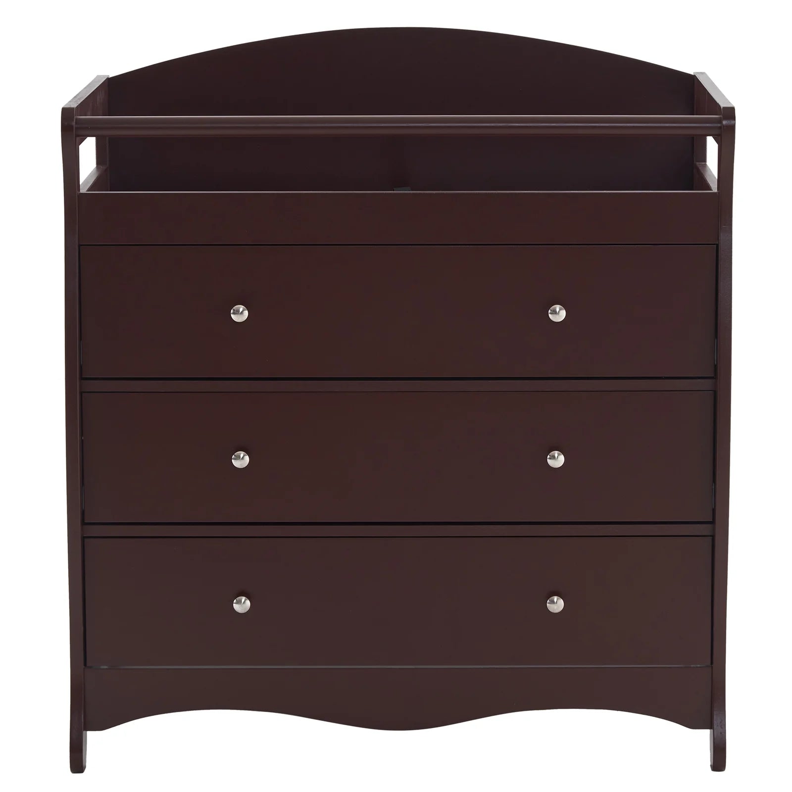 3-Drawer Diaper Changing Table with Safety Rails, Brown