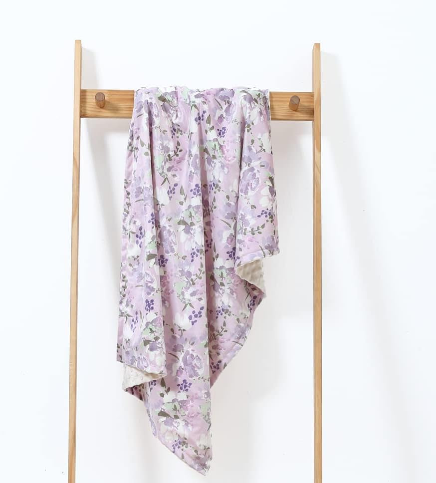 Baby Girls Blanket for Crib Stroller Cot Cradle Car, Supper Soft and Pretty - Lavender Grapes 30X40 Inches
