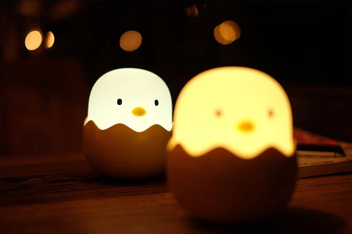Cozy Glow Adorable Chick Night Lamp Cartoon Plaything Egg Shell Rechargeable Bedside Light-Up Children'S Toy
