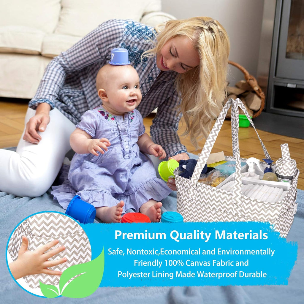 Baby Diaper Caddy Organizer,Large Baby Product Storage Rack and Kindergarten Storage Box,Portable Diaper Rack and Car Storage Box.