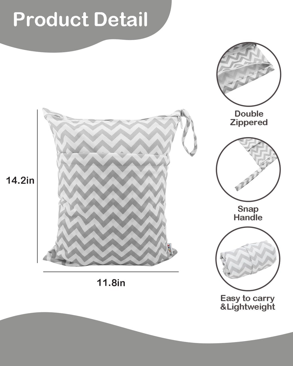 Christmas Gift 2Pcs Cloth Diaper Wet Dry Bags Waterproof Reusable with Two Zippered Pockets Travel Beach Pool Daycare Soiled Baby Items Yoga Gym Bag for Swimsuits or Wet Clothes L2933