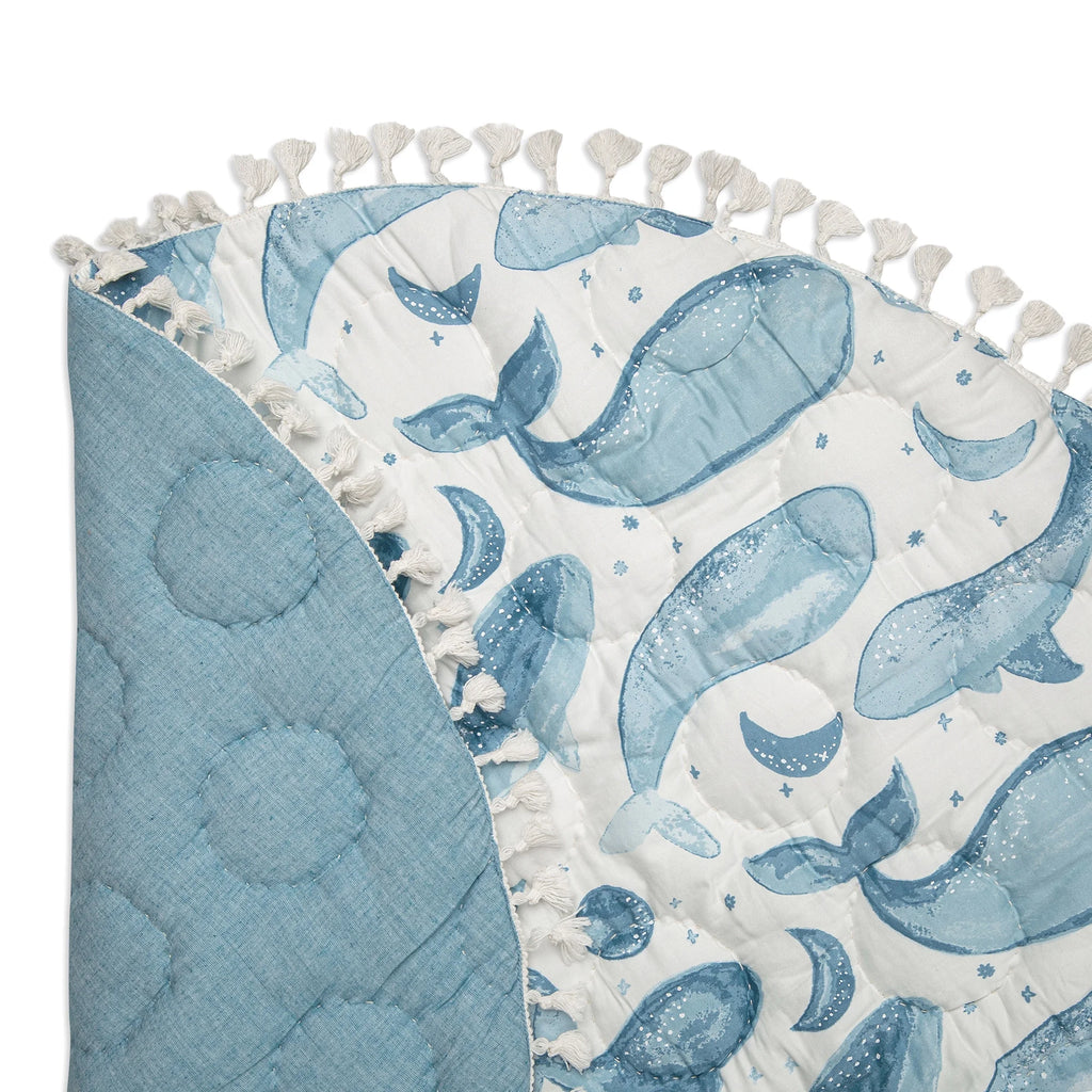 Activity Mat for Boys and Girls, Whale Print, 40" X 40", Infant Play Mat, Kids Play Mat, Tummy Time Mat