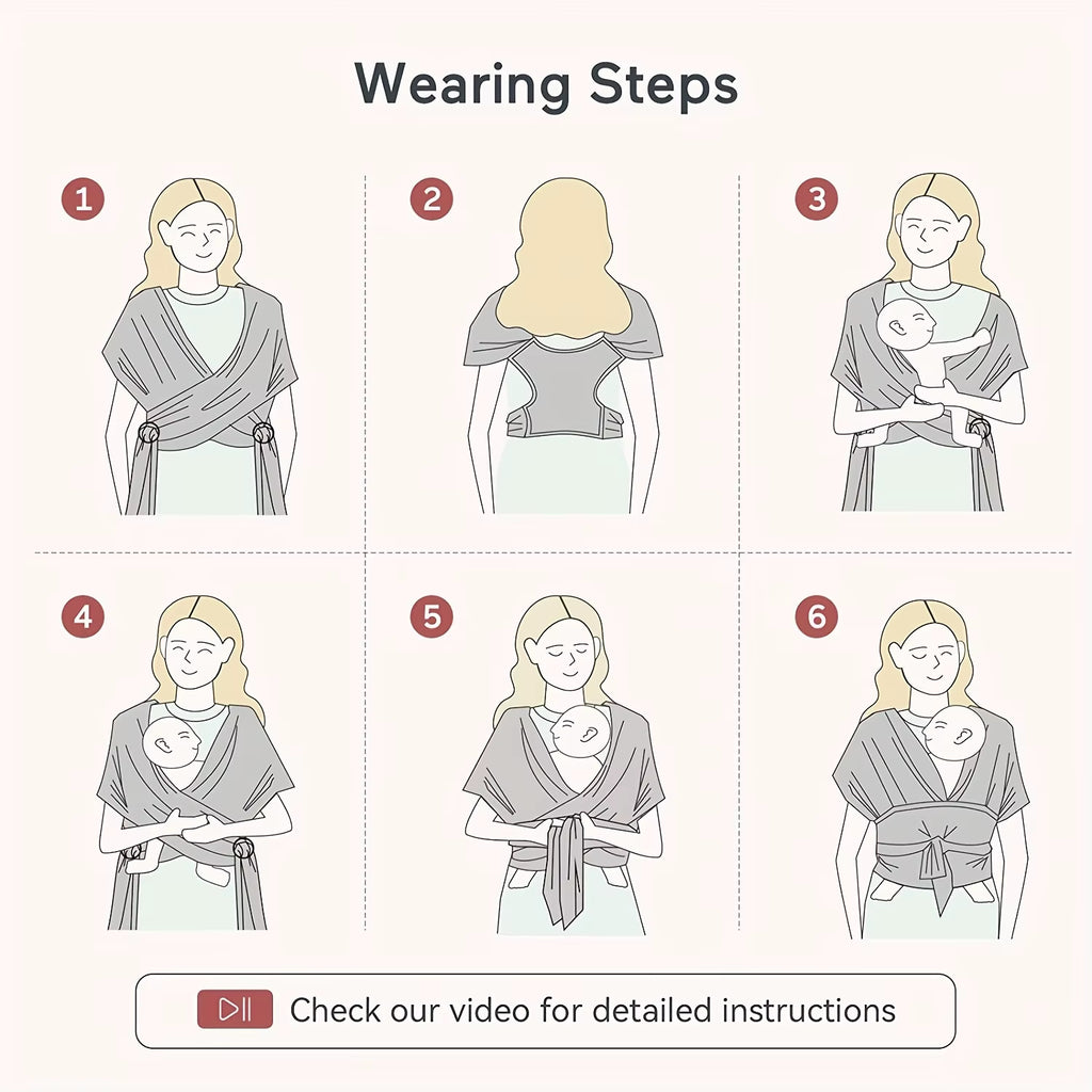 Wrap Baby Carrier Original Stretchy Infant Sling Perfect for Newborn Babies and Children up to 41 Lbs