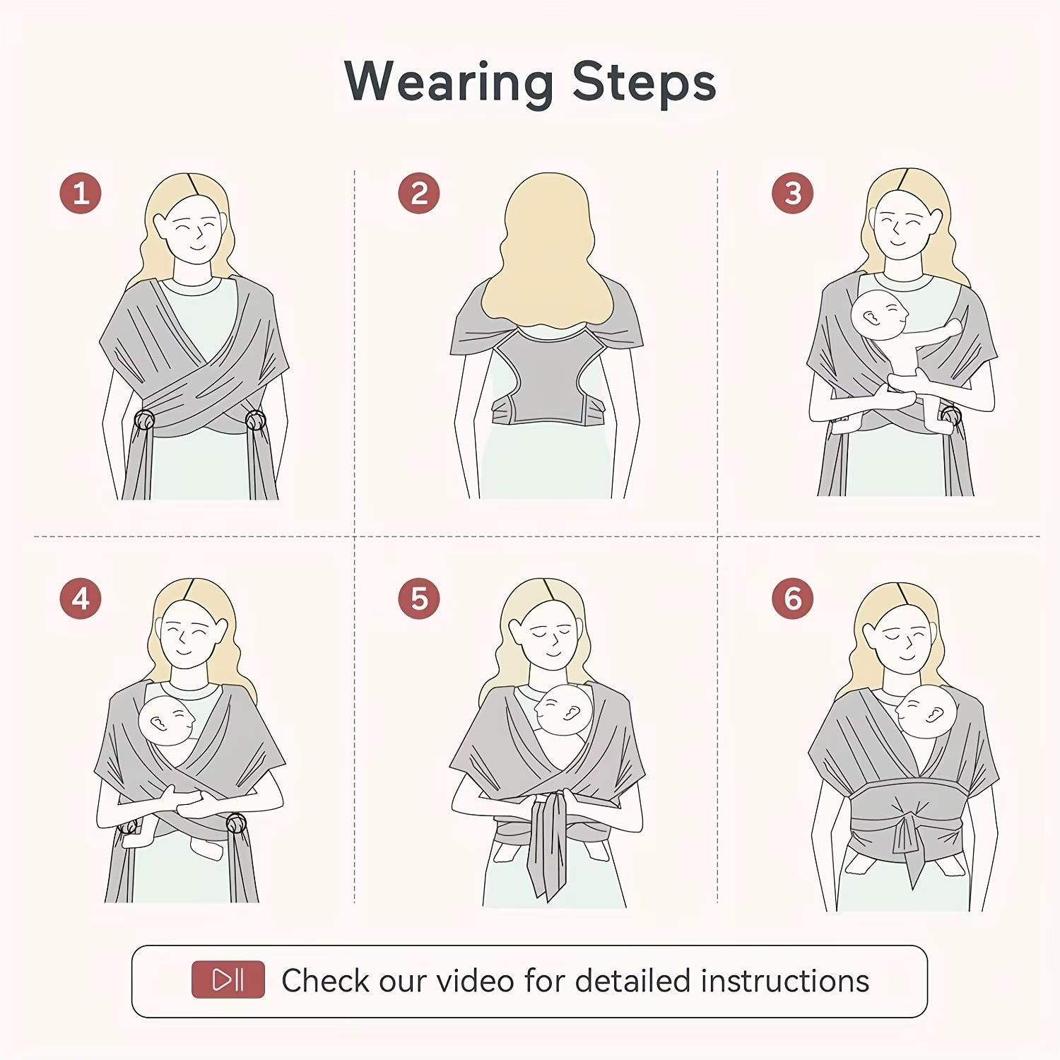 Wrap Baby Carrier Original Stretchy Infant Sling Perfect for Newborn Babies and Children up to 41 Lbs