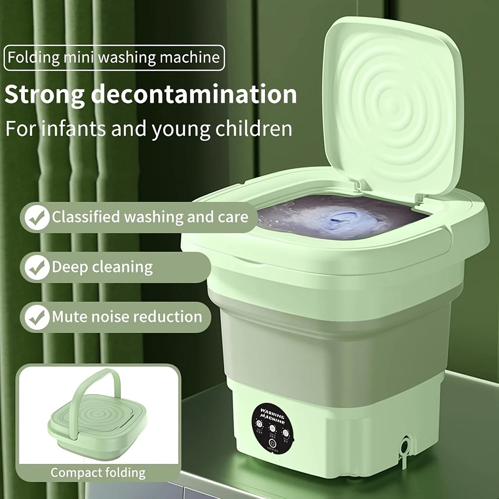 Portable Washing Machine, Portable Washer, 8L, Mini Washing Machine, Foldable.Small Washer for Baby Clothes, Underwear or Small Ltems, Camping&Travel Laundry,Small Size, Space Saving, Maclehose