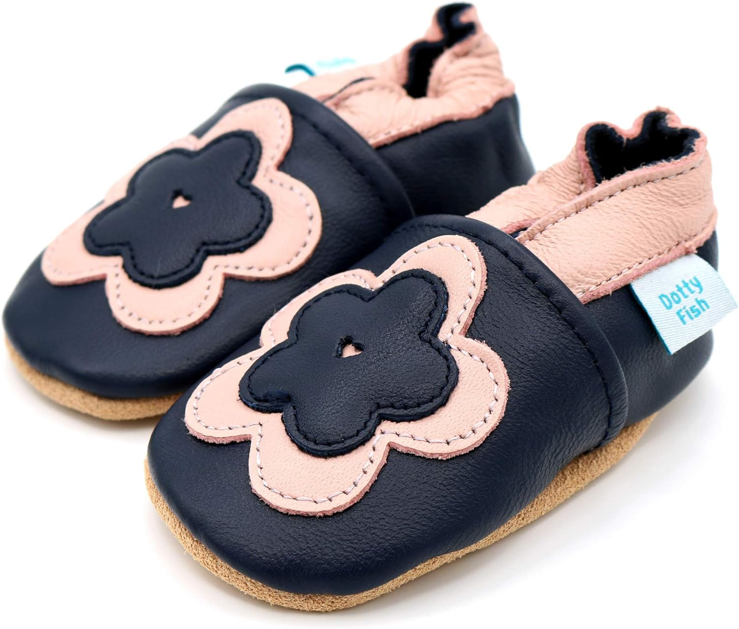 Unisex Baby & Kids Soft Leather Barefoot Shoes – Boys & Girls Crib Shoes, Infant & Toddler, Non-Slip, Lightweight, Flexible, Elasticated Ankles, Podiatry Approved, British Brand– 0-5 Years