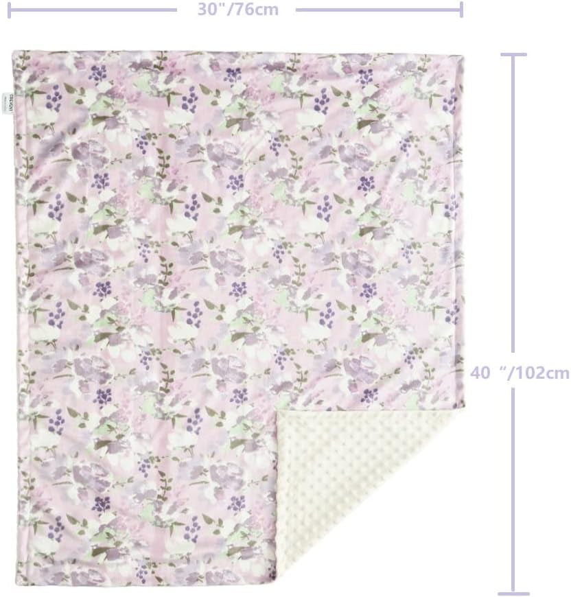 Baby Girls Blanket for Crib Stroller Cot Cradle Car, Supper Soft and Pretty - Lavender Grapes 30X40 Inches