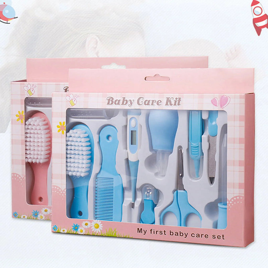 Baby Health Care Set Portable Newborn Baby Tool Kits Kids Grooming Kit Safety Cutter Nail Care Set for Baby Children-10Pcs/Set