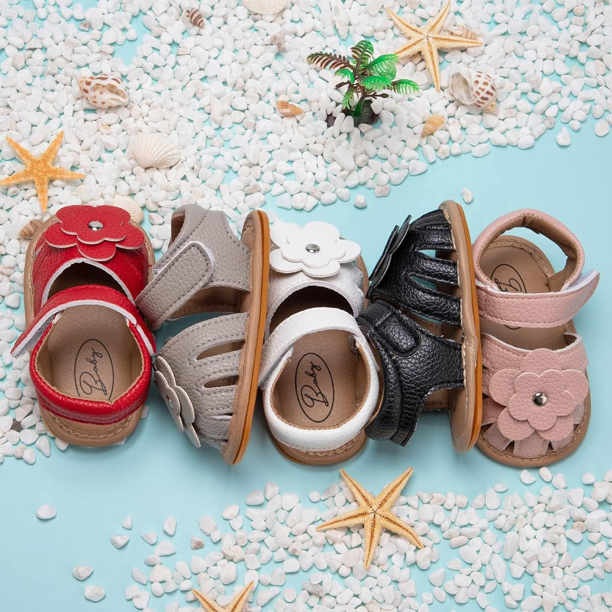 Baby Infant Girls Boys Sandals Non Slip Rubber Sole Summer Beach Outdoor First Walker Crib Shoes