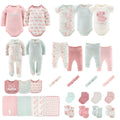 16-Piece Baby Layette Newborn Clothing Gift Set for 3 to 6 Months, Floral Elephant