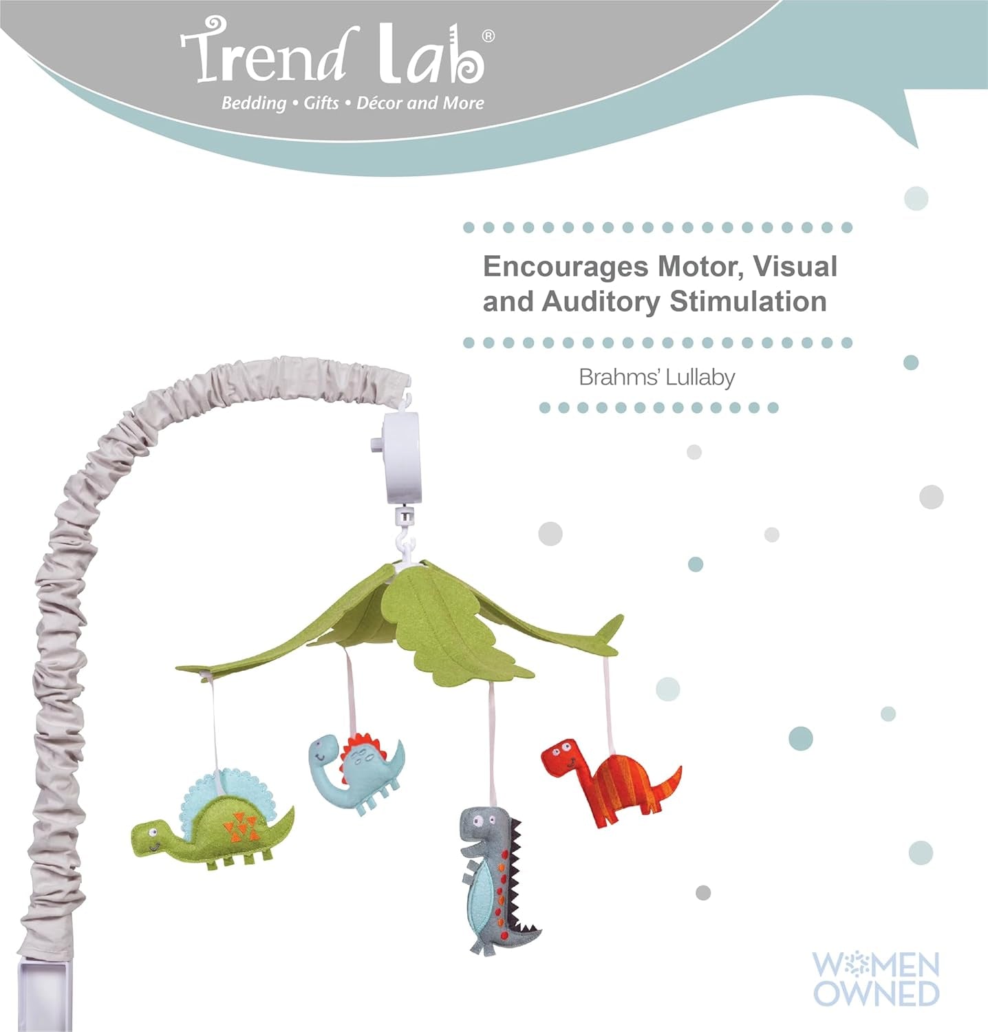 Dinosaur Mobile for Crib - Baby Mobile for Crib - Musical Crib Mobile - Fun Whimsical Musical Mobile for Cribs - Rotating Nursery Mobile for Crib - Baby Crib Mobile for Boys and Girls