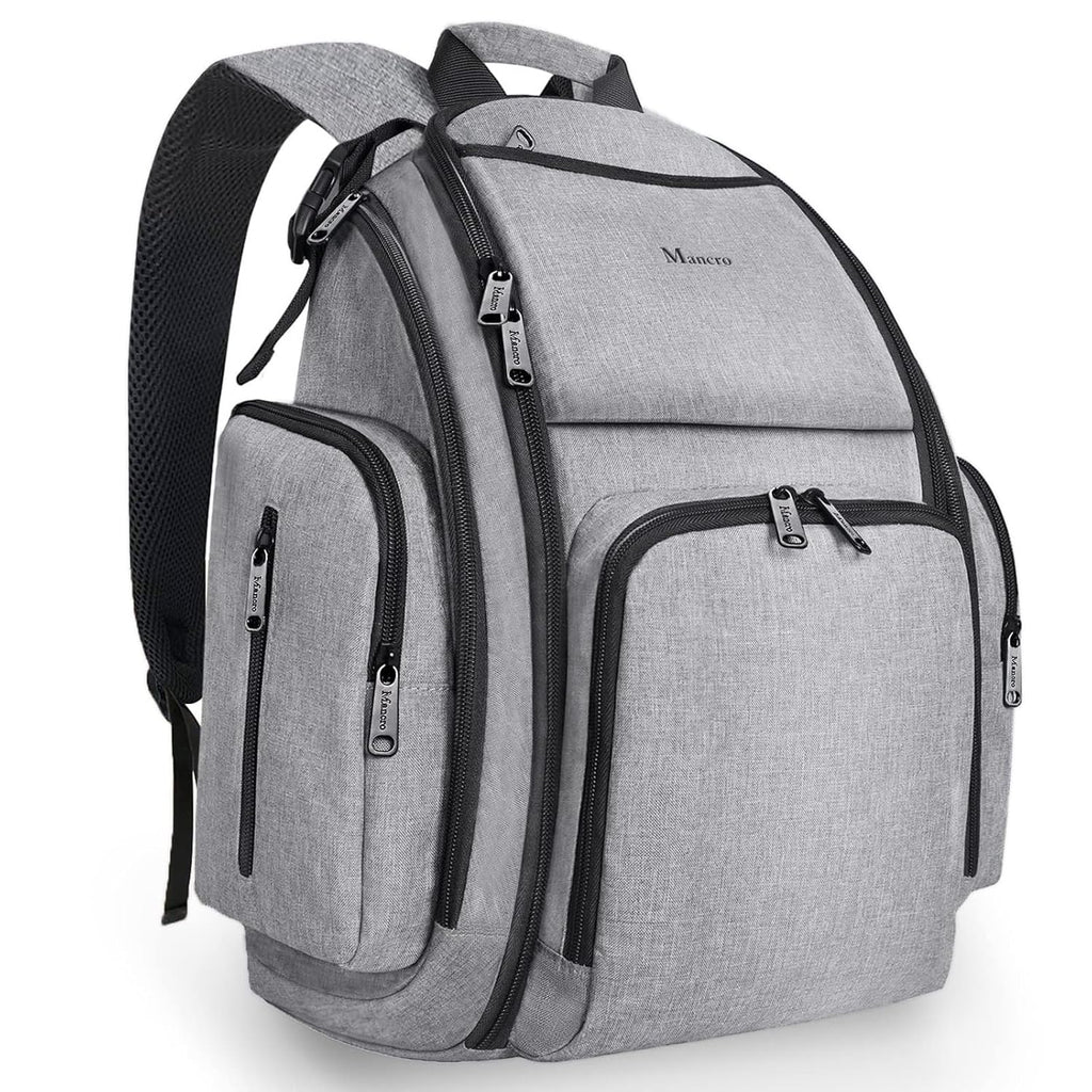 Diaper Bag Backpack, Large Multifunction Waterproof Travel Baby Changing Bag for Dad Mom with 4 Insulated Pockets and Stroller Straps, Maternity Baby Bag for Boys Girls, Grey