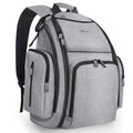 Diaper Bag Backpack, Large Multifunction Waterproof Travel Baby Changing Bag for Dad Mom with 4 Insulated Pockets and Stroller Straps, Maternity Baby Bag for Boys Girls, Grey