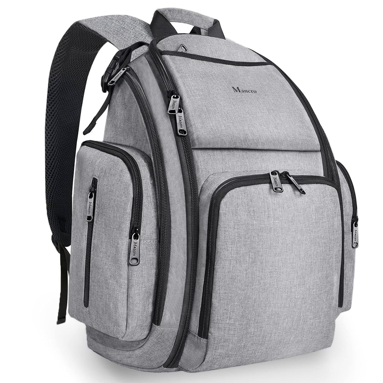 Diaper Bag Backpack, Large Multifunction Waterproof Travel Baby Changing Bag for Dad Mom with 4 Insulated Pockets and Stroller Straps, Maternity Baby Bag for Boys Girls, Grey