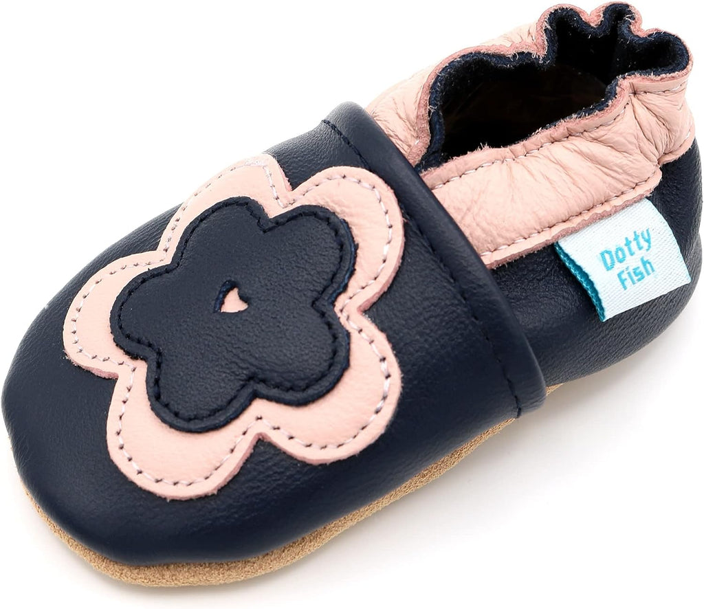 Unisex Baby & Kids Soft Leather Barefoot Shoes – Boys & Girls Crib Shoes, Infant & Toddler, Non-Slip, Lightweight, Flexible, Elasticated Ankles, Podiatry Approved, British Brand– 0-5 Years