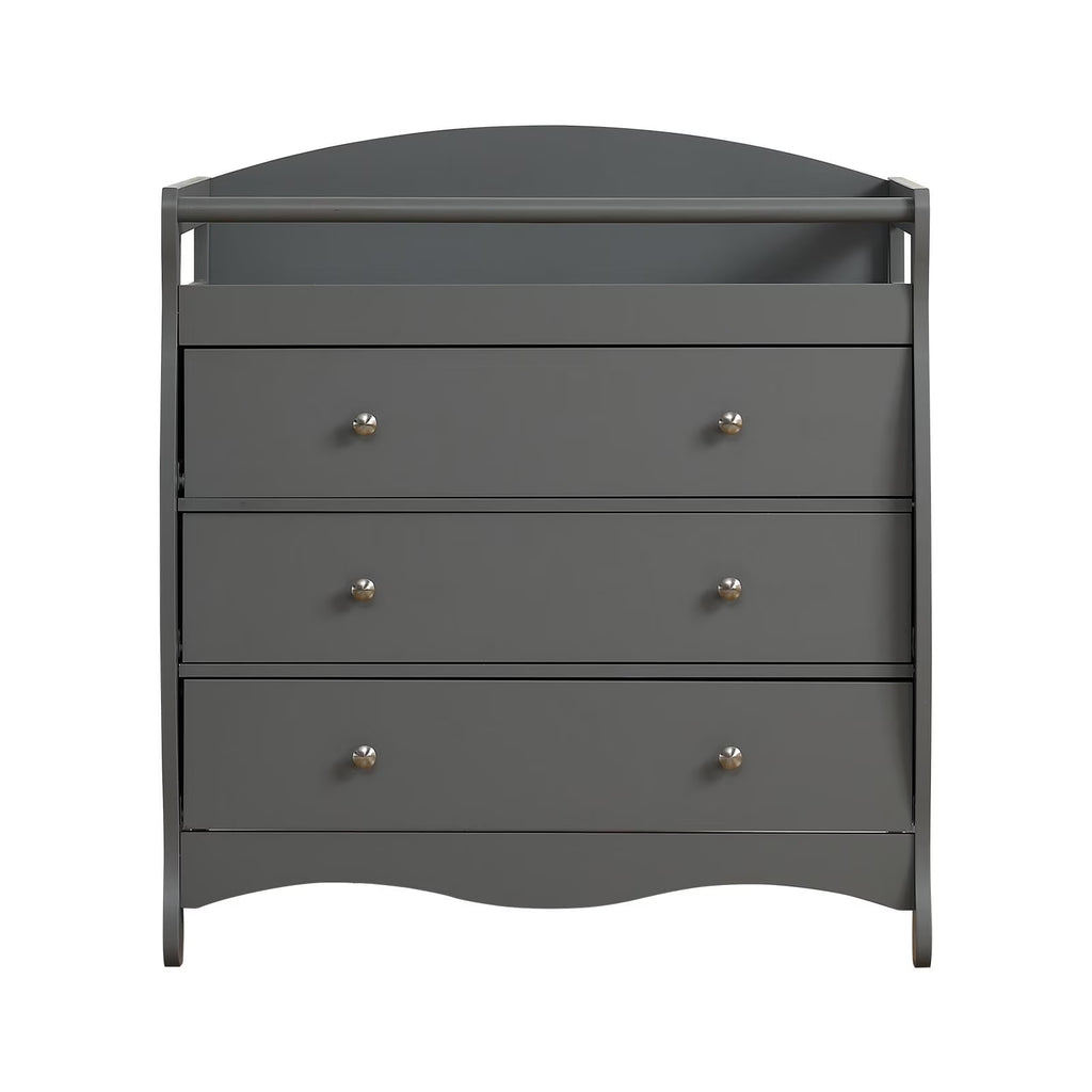 3-Drawer Changing Table, Infant Diaper Changing Station with Drawers, Safety Rails & Strap, Baby Changing Table Dresser for Nursery, Easy Assembly (Gray)