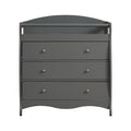 3-Drawer Changing Table, Infant Diaper Changing Station with Drawers, Safety Rails & Strap, Baby Changing Table Dresser for Nursery, Easy Assembly (Gray)