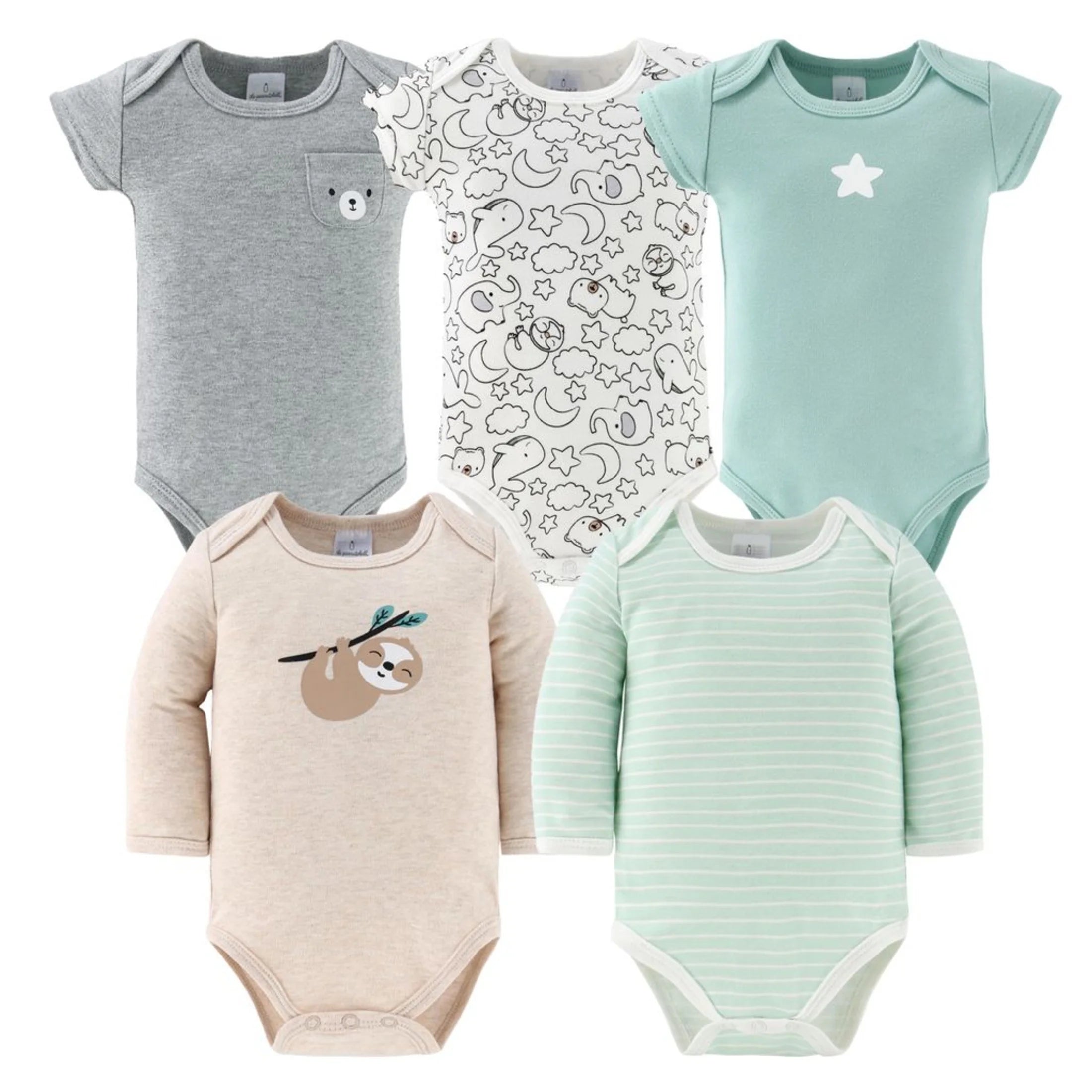 Restful Basics Baby Clothes 30-Pc Layette Set for Newborn Babies, Animal Design