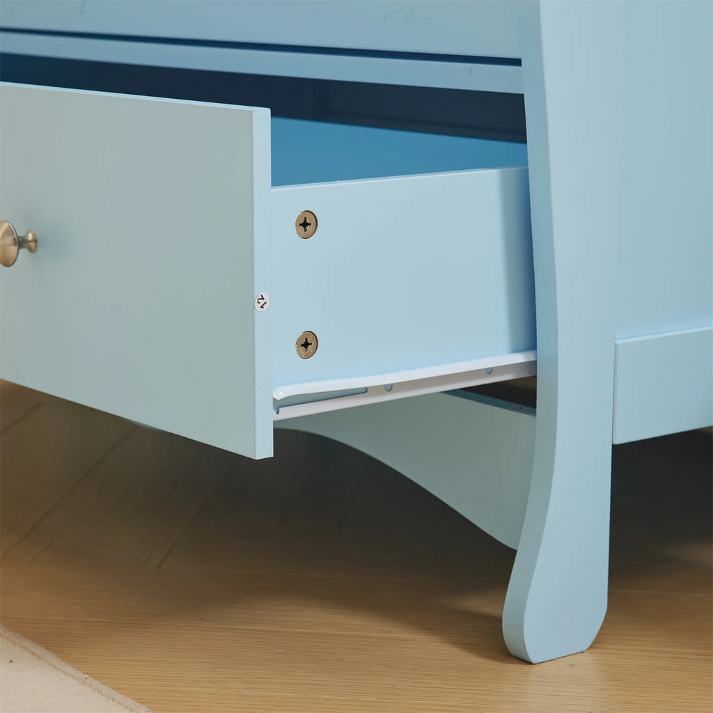 3-Drawer Changing Table, Wood Infant Diaper Changing Station, Baby Dresser for Nursery, (Light Blue)
