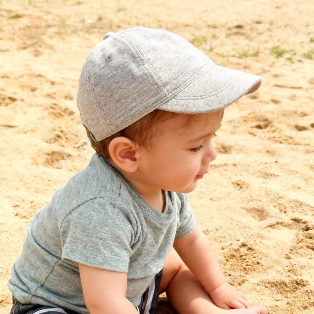 Baby Baseball Cap Infant Sun Hat, Cotton Knit with Soft Brim, Adjustable Soft Newborn Toddler Cap