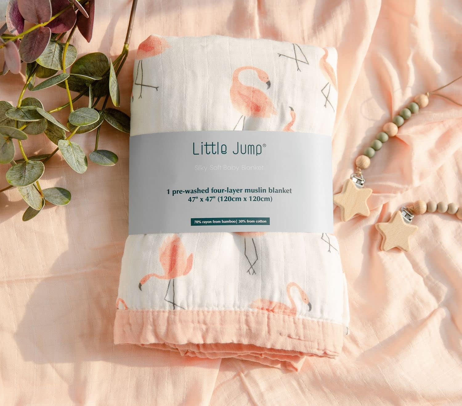 Flamingo Baby Blanket - Silky Soft and Breathable Muslin Blankets Baby Girl Quilts- Large 47" X 47" - 2 Layers Toddler Bed Blanket (Flamingo)