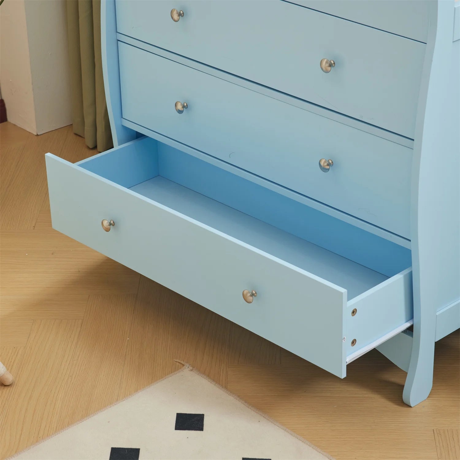 3-Drawer Changing Table, Wood Infant Diaper Changing Station, Baby Dresser for Nursery, (Light Blue)