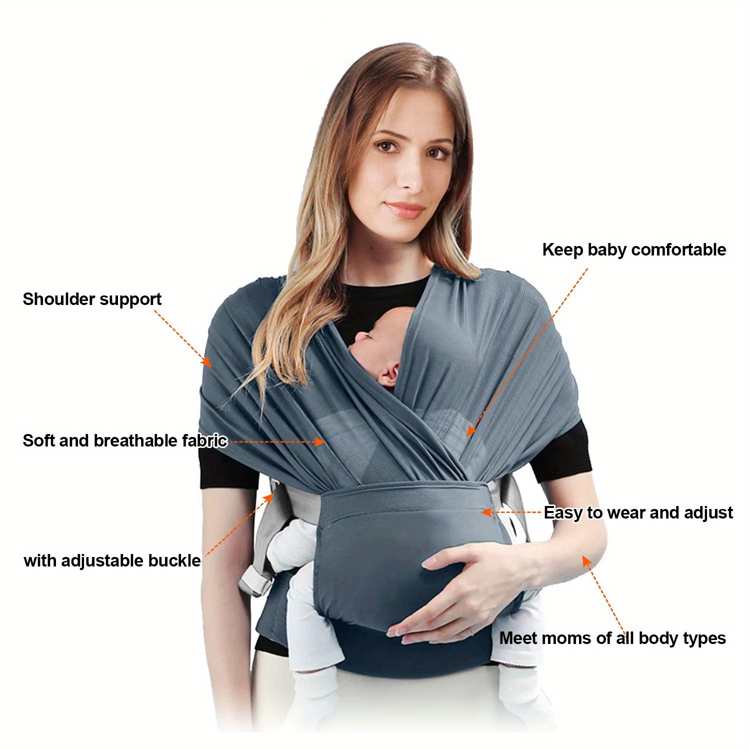 Wrap Baby Carrier Original Stretchy Infant Sling Perfect for Newborn Babies and Children up to 41 Lbs