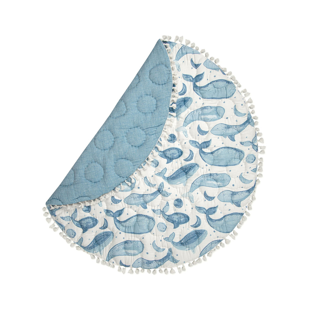 Activity Mat for Boys and Girls, Whale Print, 40" X 40", Infant Play Mat, Kids Play Mat, Tummy Time Mat