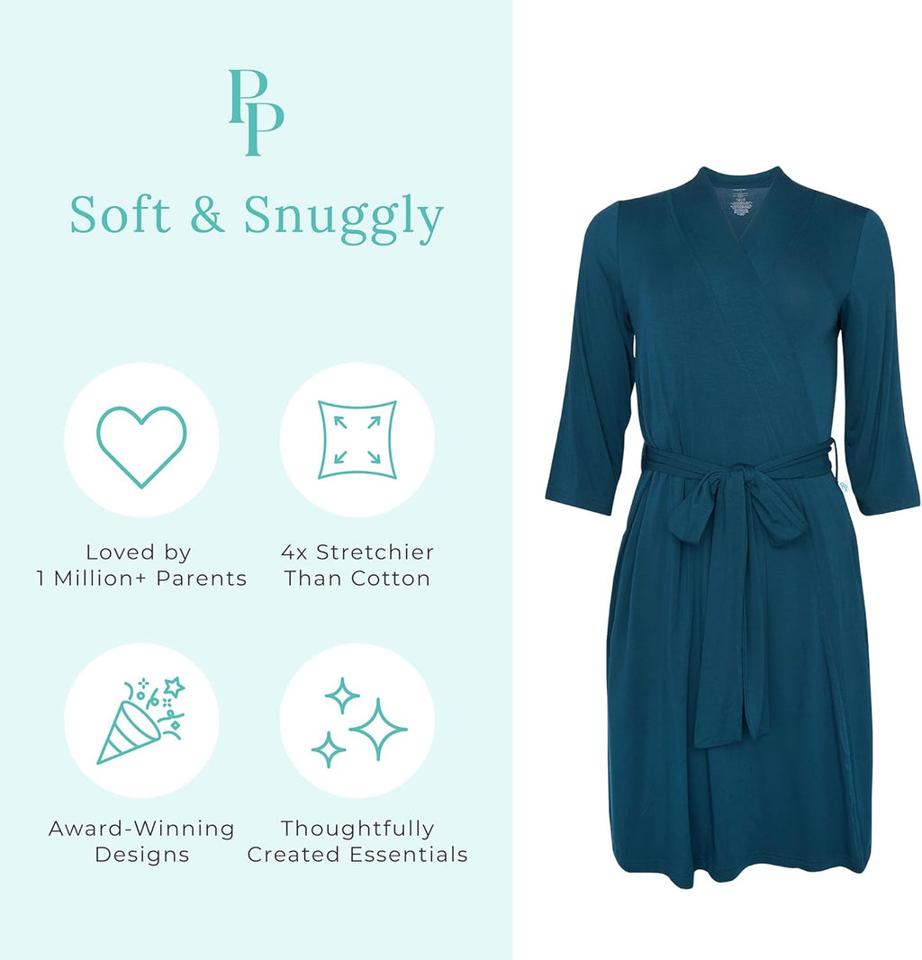 Maternity Robe for Hospital Delivery - Soft Viscose from Bamboo Postpartum Robe for Women Nursing & Lounging
