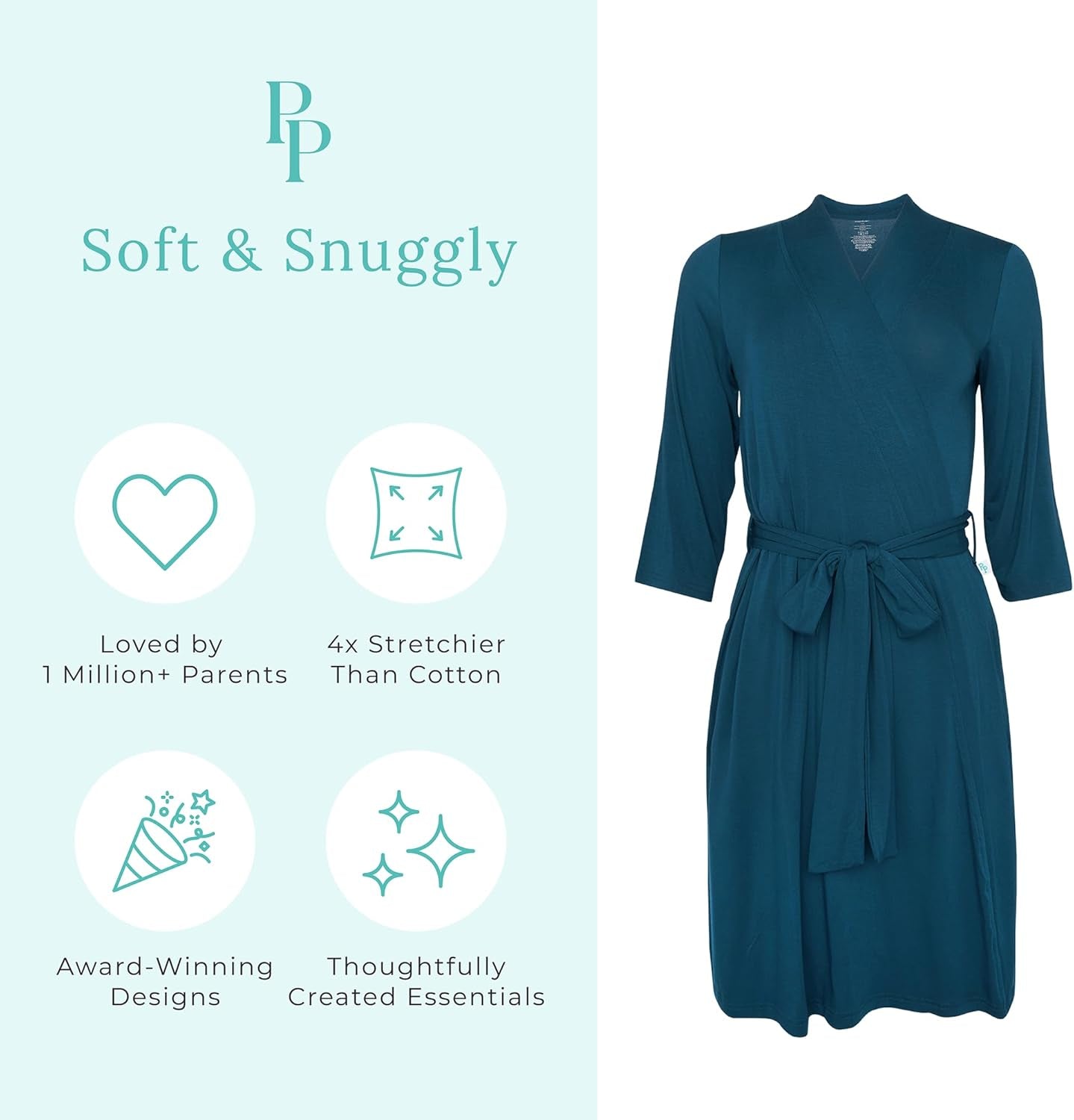 Maternity Robe for Hospital Delivery - Soft Viscose from Bamboo Postpartum Robe for Women Nursing & Lounging