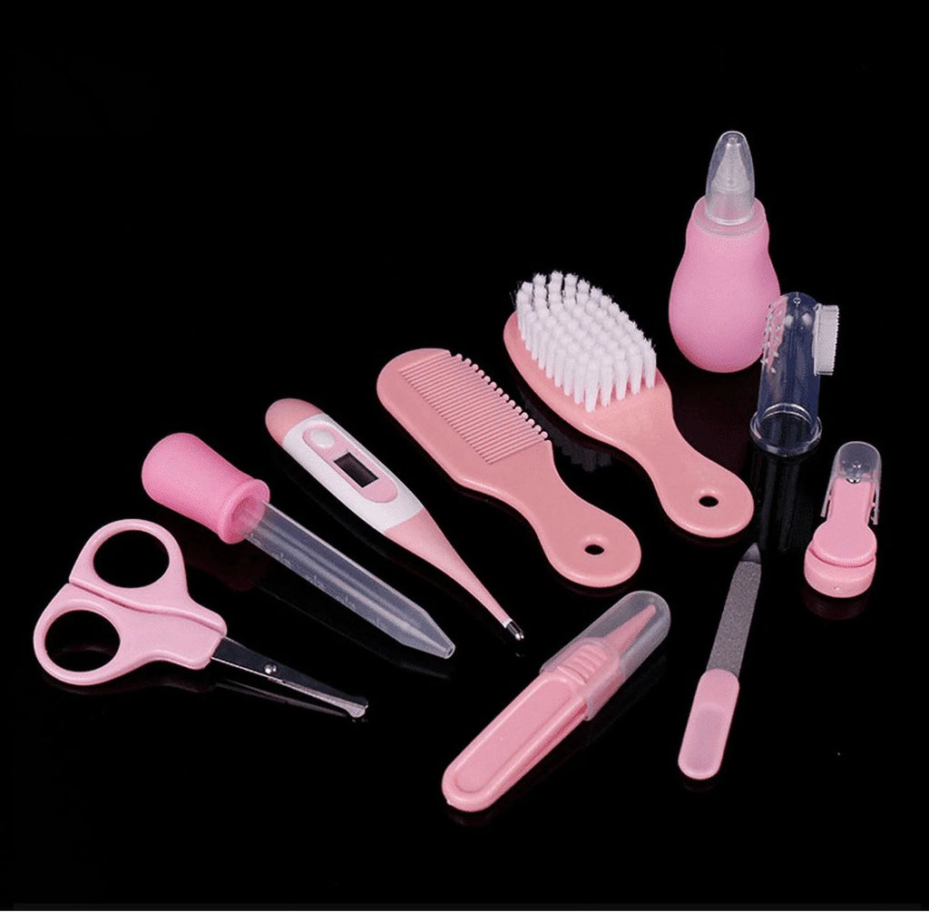 Baby Health Care Set Portable Newborn Baby Tool Kits Kids Grooming Kit Safety Cutter Nail Care Set for Baby Children-10Pcs/Set