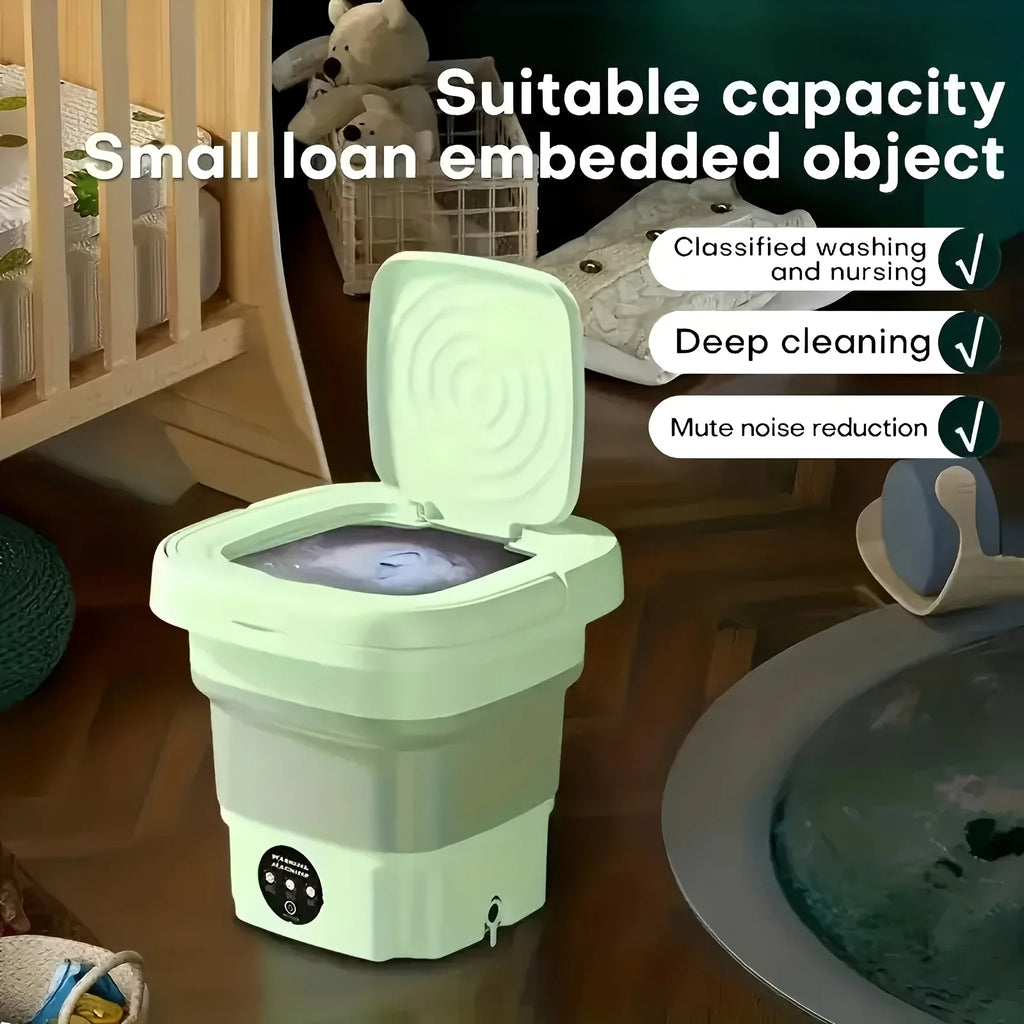 Portable Washing Machine, Portable Washer, 8L, Mini Washing Machine, Foldable.Small Washer for Baby Clothes, Underwear or Small Ltems, Camping&Travel Laundry,Small Size, Space Saving, Maclehose