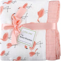Flamingo Baby Blanket - Silky Soft and Breathable Muslin Blankets Baby Girl Quilts- Large 47" X 47" - 2 Layers Toddler Bed Blanket (Flamingo)