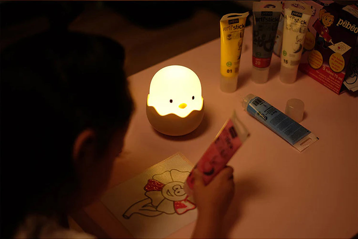 Cozy Glow Adorable Chick Night Lamp Cartoon Plaything Egg Shell Rechargeable Bedside Light-Up Children'S Toy