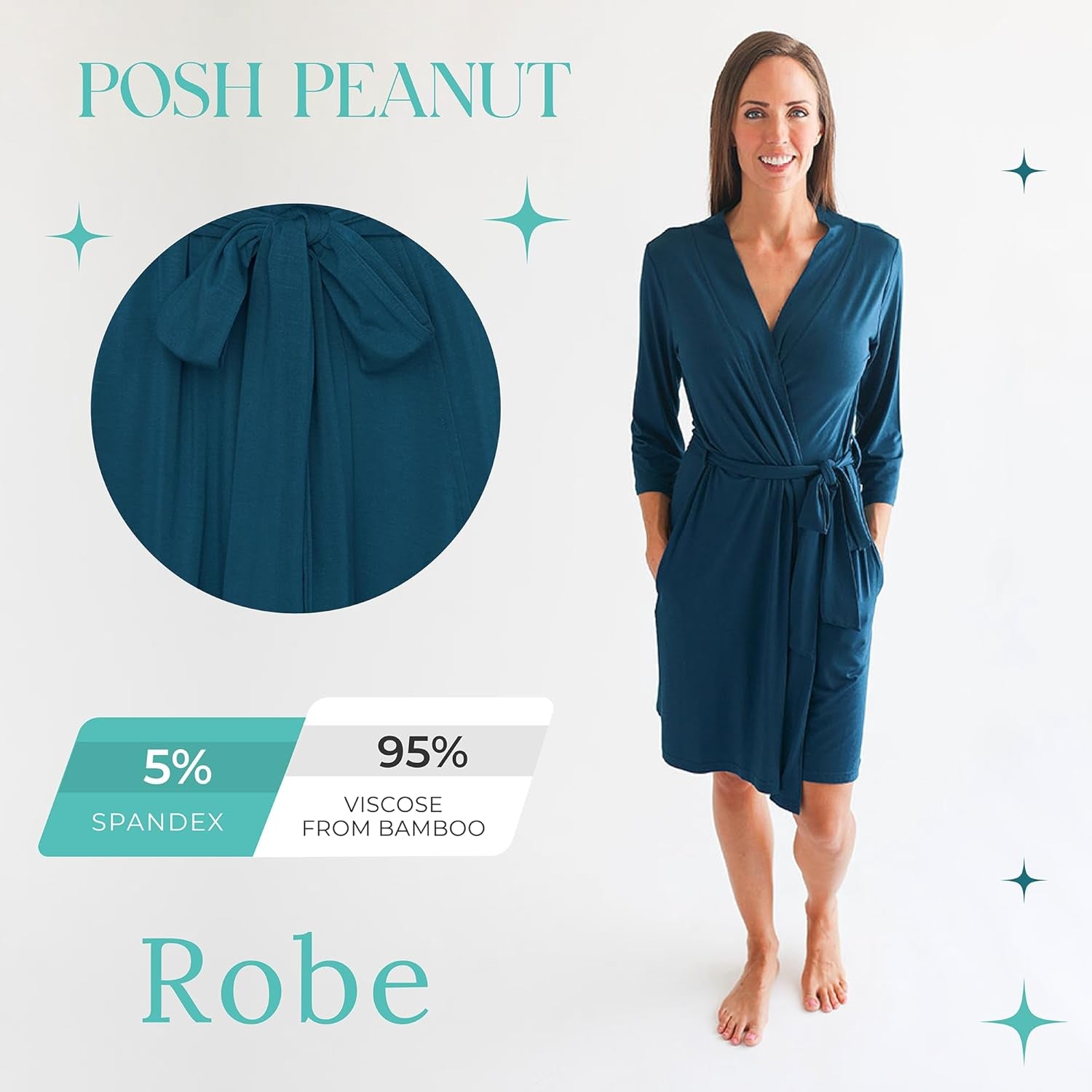 Maternity Robe for Hospital Delivery - Soft Viscose from Bamboo Postpartum Robe for Women Nursing & Lounging