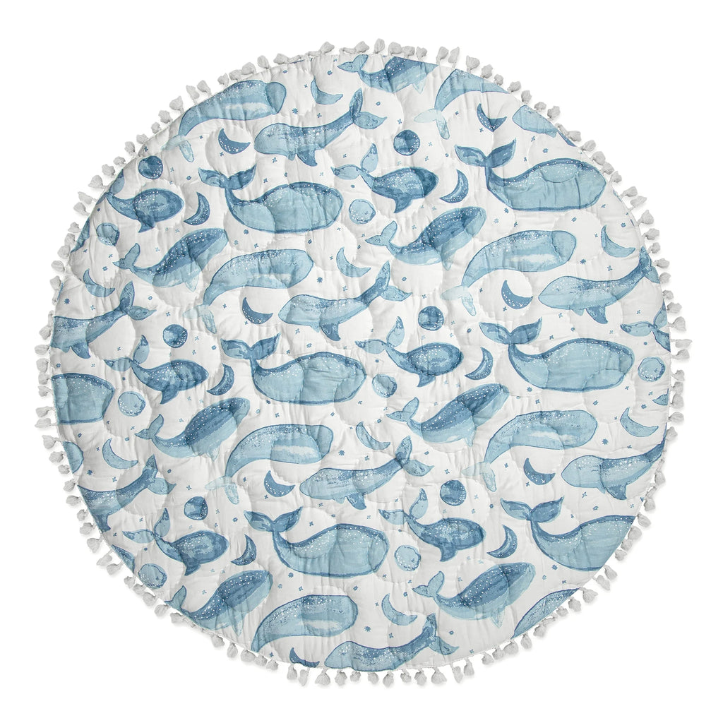 Activity Mat for Boys and Girls, Whale Print, 40" X 40", Infant Play Mat, Kids Play Mat, Tummy Time Mat