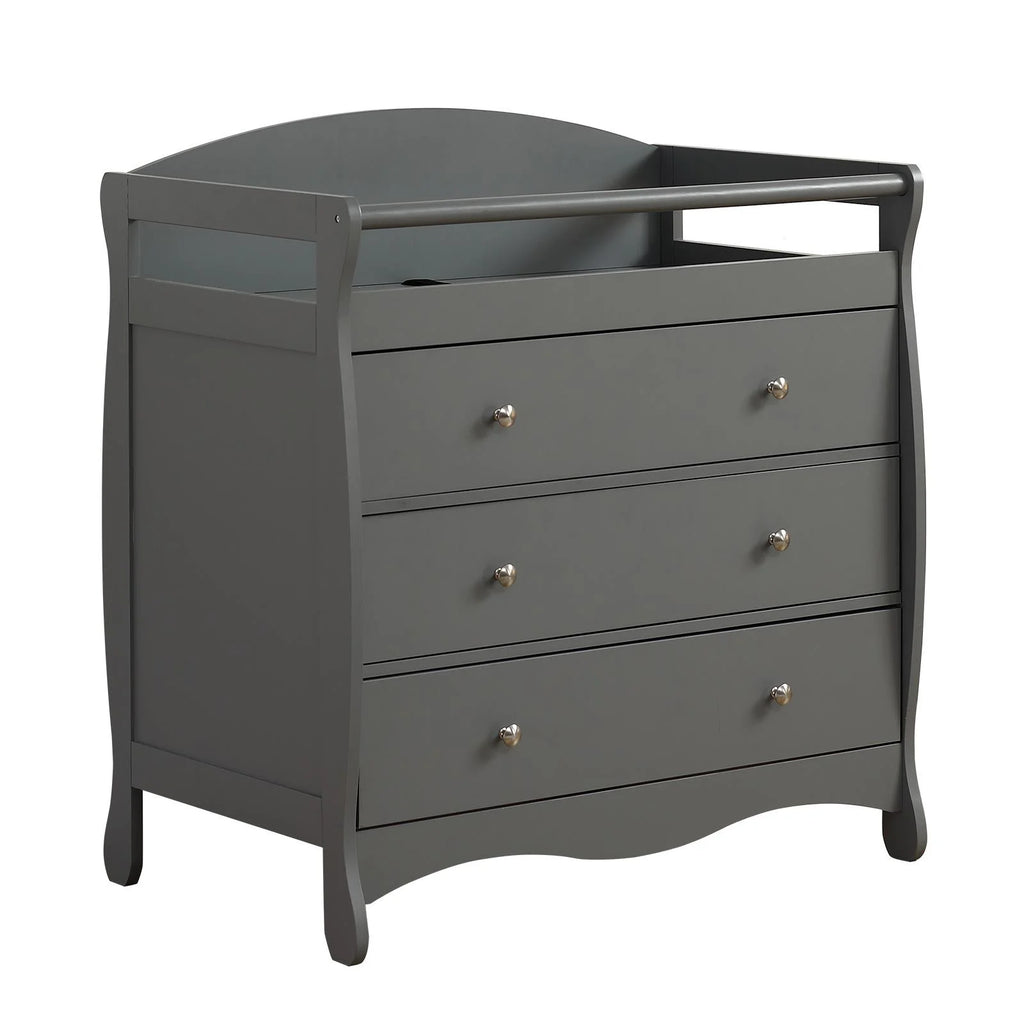 3-Drawer Changing Table, Infant Diaper Changing Station with Drawers, Safety Rails & Strap, Baby Changing Table Dresser for Nursery, Easy Assembly (Gray)