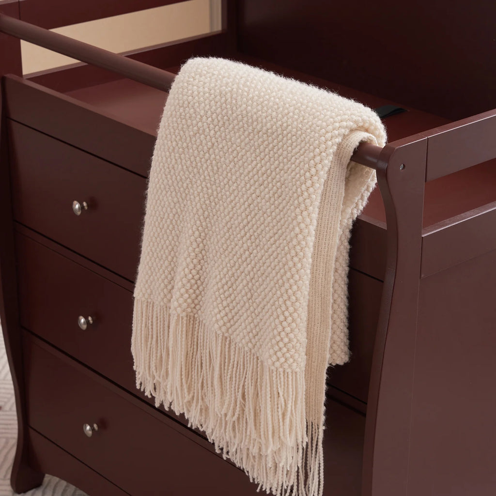 3-Drawer Diaper Changing Table with Safety Rails, Brown