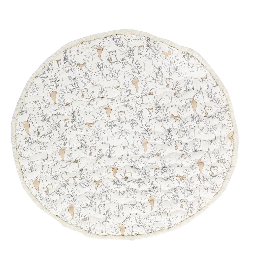 Activity Mat for Boys and Girls, Woodland Animals, 40" X 40" Infant Play Mat, Tummy Time Baby Floor Mat, Tummy Time Mat