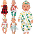 5 Sets 14-16 Inch Baby Doll Clothes and Headbands Outfits Pjs for 43Cm New Born Baby Dolls, 15 Inch Baby Doll, 18 Inch Girl Doll ﻿
