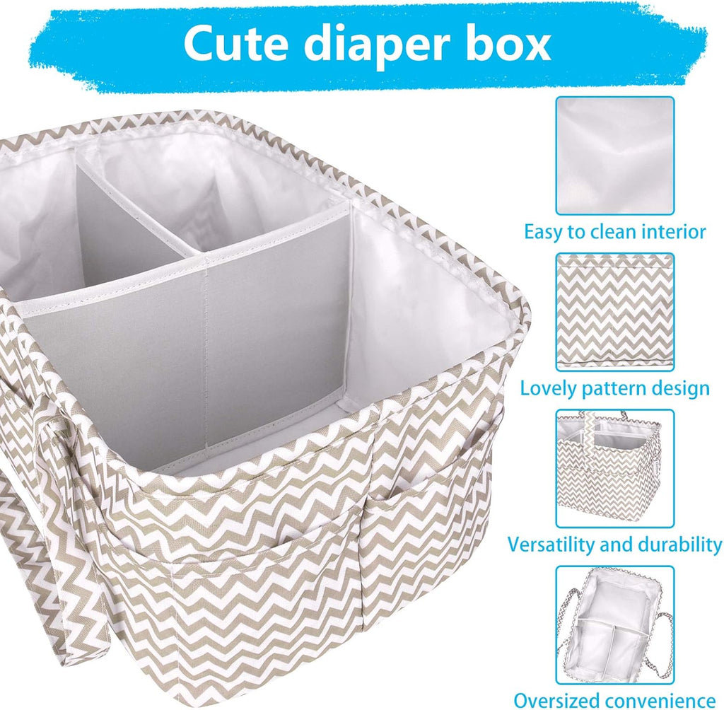 Baby Diaper Caddy Organizer,Large Baby Product Storage Rack and Kindergarten Storage Box,Portable Diaper Rack and Car Storage Box.