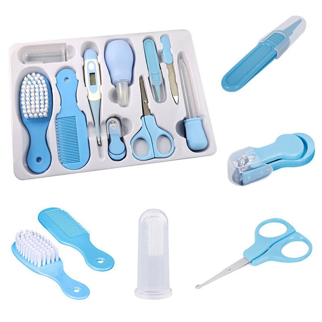 Baby Health Care Set Portable Newborn Baby Tool Kits Kids Grooming Kit Safety Cutter Nail Care Set for Baby Children-10Pcs/Set