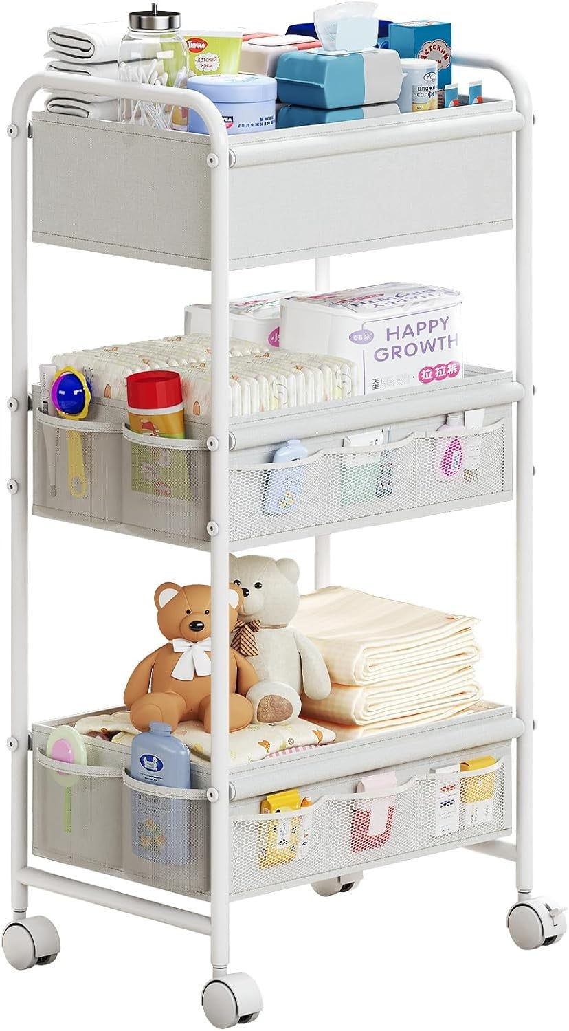 3-Tier Baby Diaper Caddy Cart Organizer,Mobi