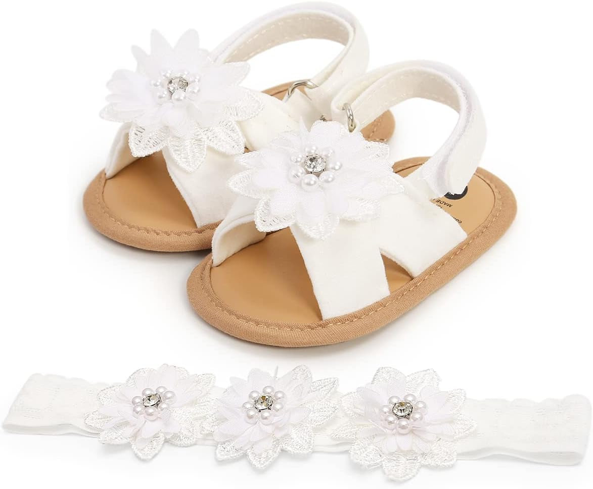 Infant Baby Girl Shoes Baby Mary Jane Flats Princess Wedding Dress Shoes Crib Shoe for Newborns, Infants, Babies, and Toddlers