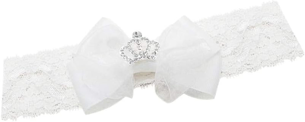 Baby Girls Infant Christening Baptism Lace Newborn Photo Shoot Communion Shoes and Headband Set